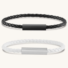 Magnetic Leather Bond Bracelets Set