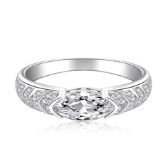 Elegant Marquise Chevron Band Ring