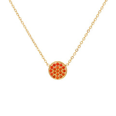 Dainty Diamond Speckled Birthstone Circle Necklace