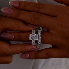 2-Piece Baguette Radiant Cut Ring Set