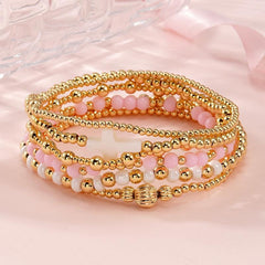 14K 6-Piece Beaded Bracelet Stack