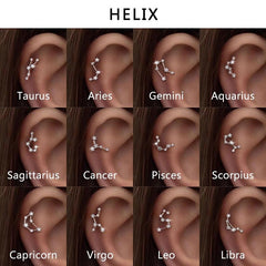 16G Astrology Zodiac Constellation Stud Earrings