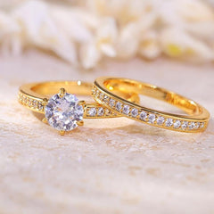2-Piece Pave Accented Ring Stack