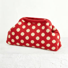 Woven Striped Pouch Clutch