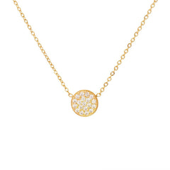 Dainty Diamond Speckled Birthstone Circle Necklace