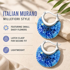Murano Inspired Crescent Moon Earrings