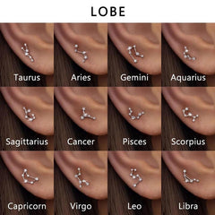 16G Astrology Zodiac Constellation Stud Earrings