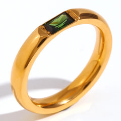 18K Baguette Cut Birthstone Ring