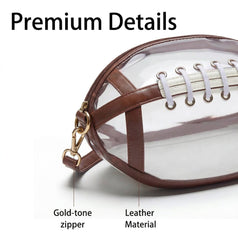 Clear Football Shaped Crossbody Stadium Bag