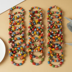10-Piece Chunky Boho Ceramic Bracelet Stack