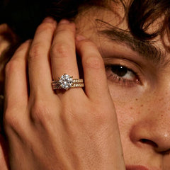 2-Piece Pave Accented Ring Stack