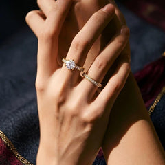 2-Piece Pave Accented Ring Stack