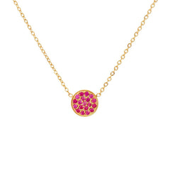 Dainty Diamond Speckled Birthstone Circle Necklace