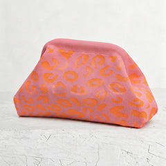 Woven Striped Pouch Clutch