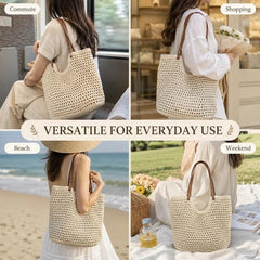 Boho Crochet Tote Bag