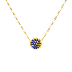 Dainty Diamond Speckled Birthstone Circle Necklace
