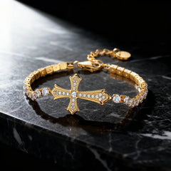 Statement Cross Tennis Bracelet