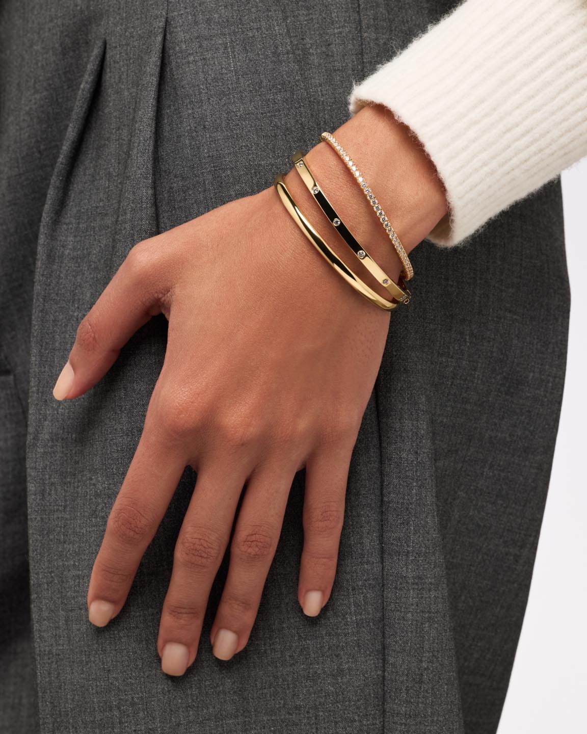 Gold Bangle Bracelet - Selena
