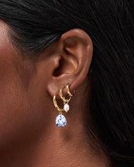 Drop Earrings - Lainey Medium Marble Blue