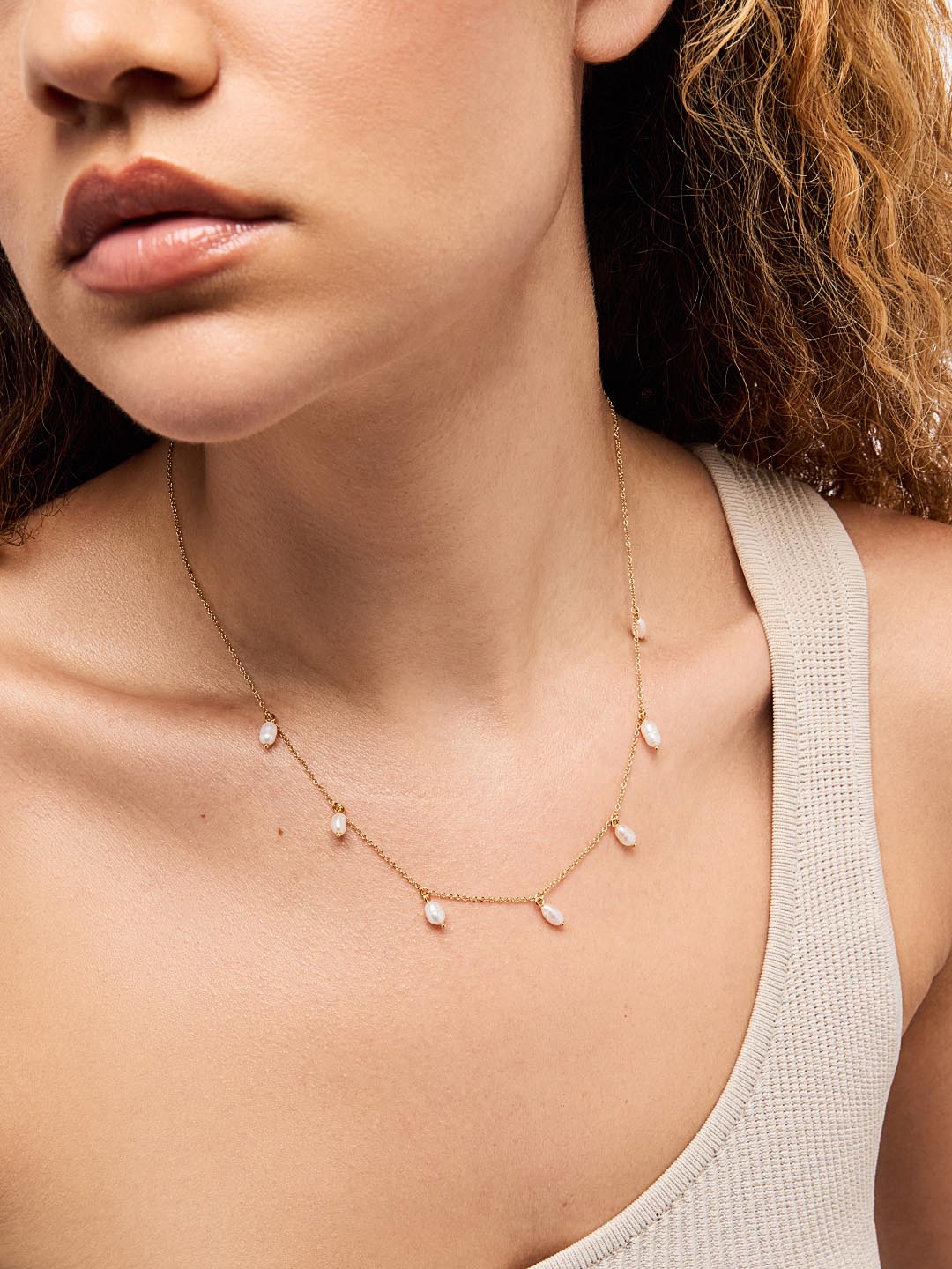 Gold Pearl Necklace - Loki