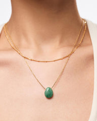 Gold Pendant Necklace - Pebble