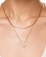 Gold Pendant Necklace - Pebble