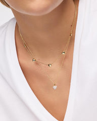 Heart Necklace - Lev Mini Pave Station Necklace