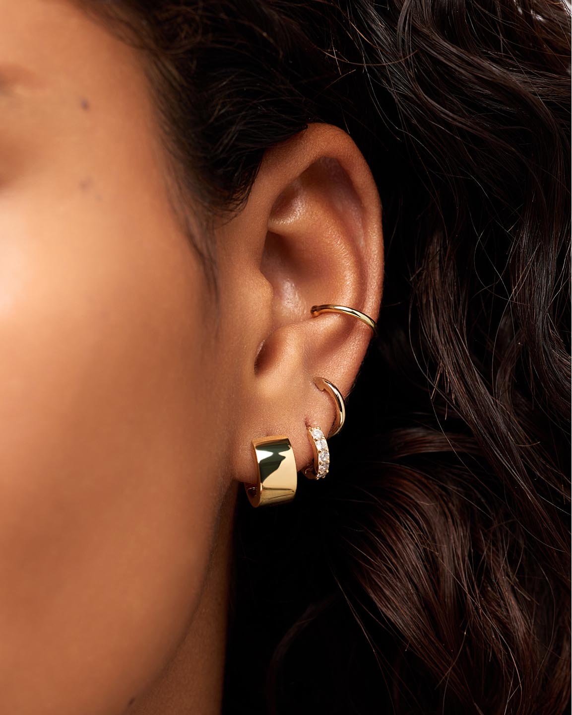 Gold Huggie Earrings - Eden Mini