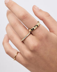 14K Gold Plated Unisex Square Band Rings For Women Ana Luisa Keira