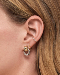 14K Gold Rhodium Plated Door Knocker Two Tone Drop Earrings For Women Ana Luisa Ryle Two Tone