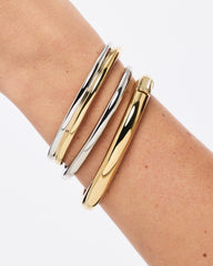 14K Gold Rhodium Plated Two Tone Cuff Bracelets For Women Ana Luisa Arlo Double Two Tone