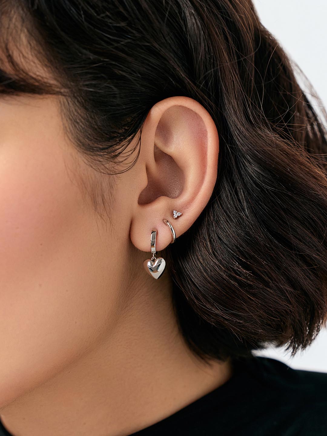 Puffed Heart Hoops - Jessica