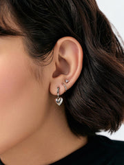 Puffed Heart Hoops - Jessica