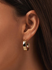 Gold Huggie Hoop Earrings - Gold Bold Hoops