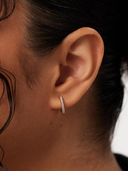 Gold Huggie Hoop Earrings - Pave Huggie Hoops