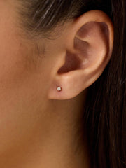 Lab Grown Diamond Earrings - Gold Medium Diamond Studs