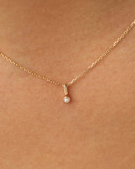 Ana Luisa Jewelry Necklace Charms Birthstone Gold Mini Birthstone Charm June Birthstone Gold Mini Pearl Charm Solid Gold
