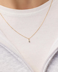 Ana Luisa Jewelry Necklace Charms Birthstone Gold Mini Birthstone Charm Solid Gold Aquamarine