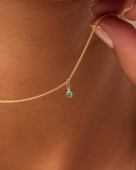 Ana Luisa Jewelry Necklace Charms Birthstone Gold Mini Birthstone Charm Tiny Emerald Charm Solid Gold