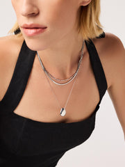 Gold Pendant Necklace - Pebble