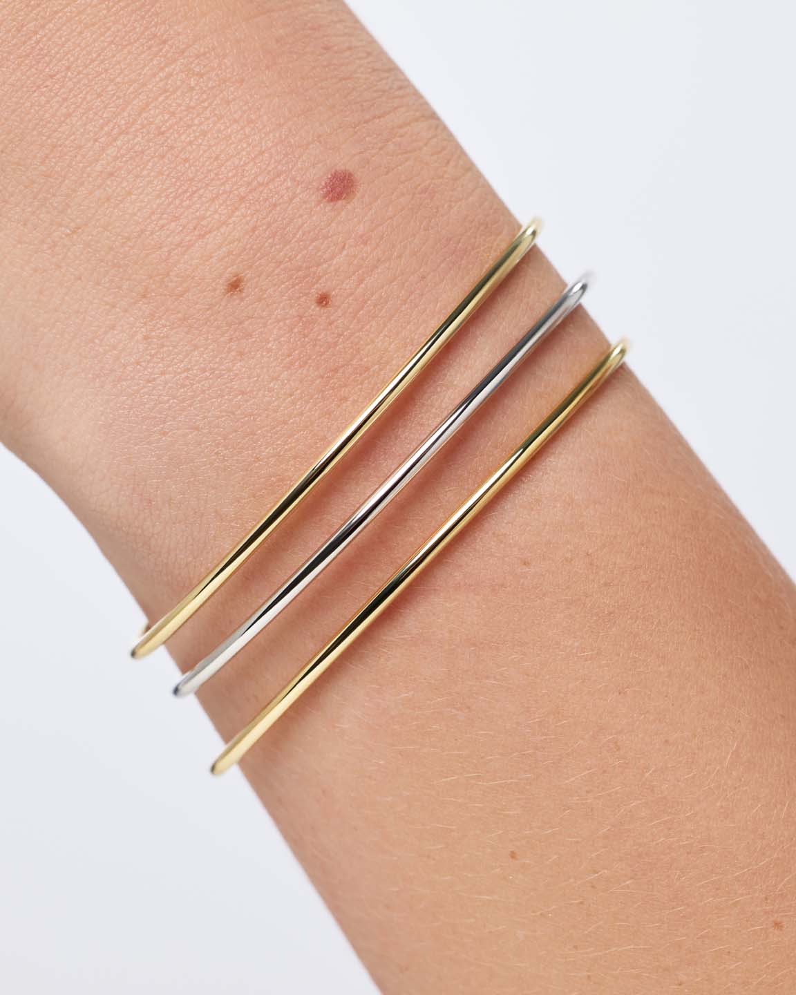 Gold Bangle Bracelet - Carter (2mm)
