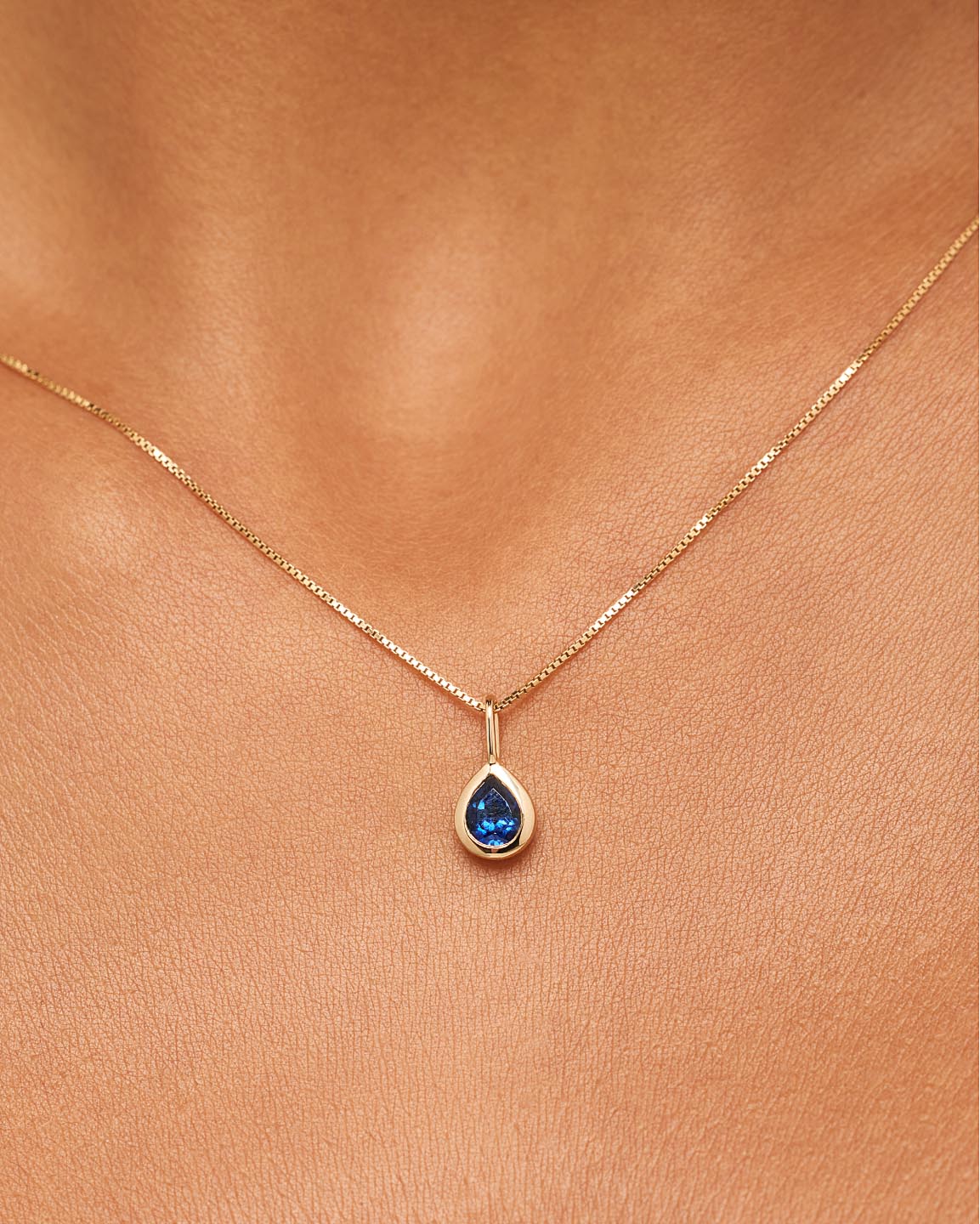Solid Gold Amethyst Blue Sapphire Blue Topaz Yellow Citrine Semi Precious Stones Birthstones Pendants Necklace Charms For Women Ana Luisa Teardrop Charm Blue Sapphire