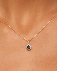 Solid Gold Amethyst Blue Sapphire Blue Topaz Yellow Citrine Semi Precious Stones Birthstones Pendants Necklace Charms For Women Ana Luisa Teardrop Charm Blue Sapphire