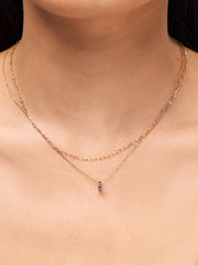 Solid Yellow Gold - Blue Sapphire Zeno Charm