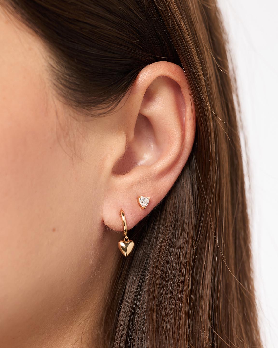 Solid Gold Diamond Fine Delicate Love Stud Earrings For Women Ana Luisa Gold Diamond Heart Studs