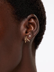 Solid White Gold - Diamond Aurora Huggie Studs