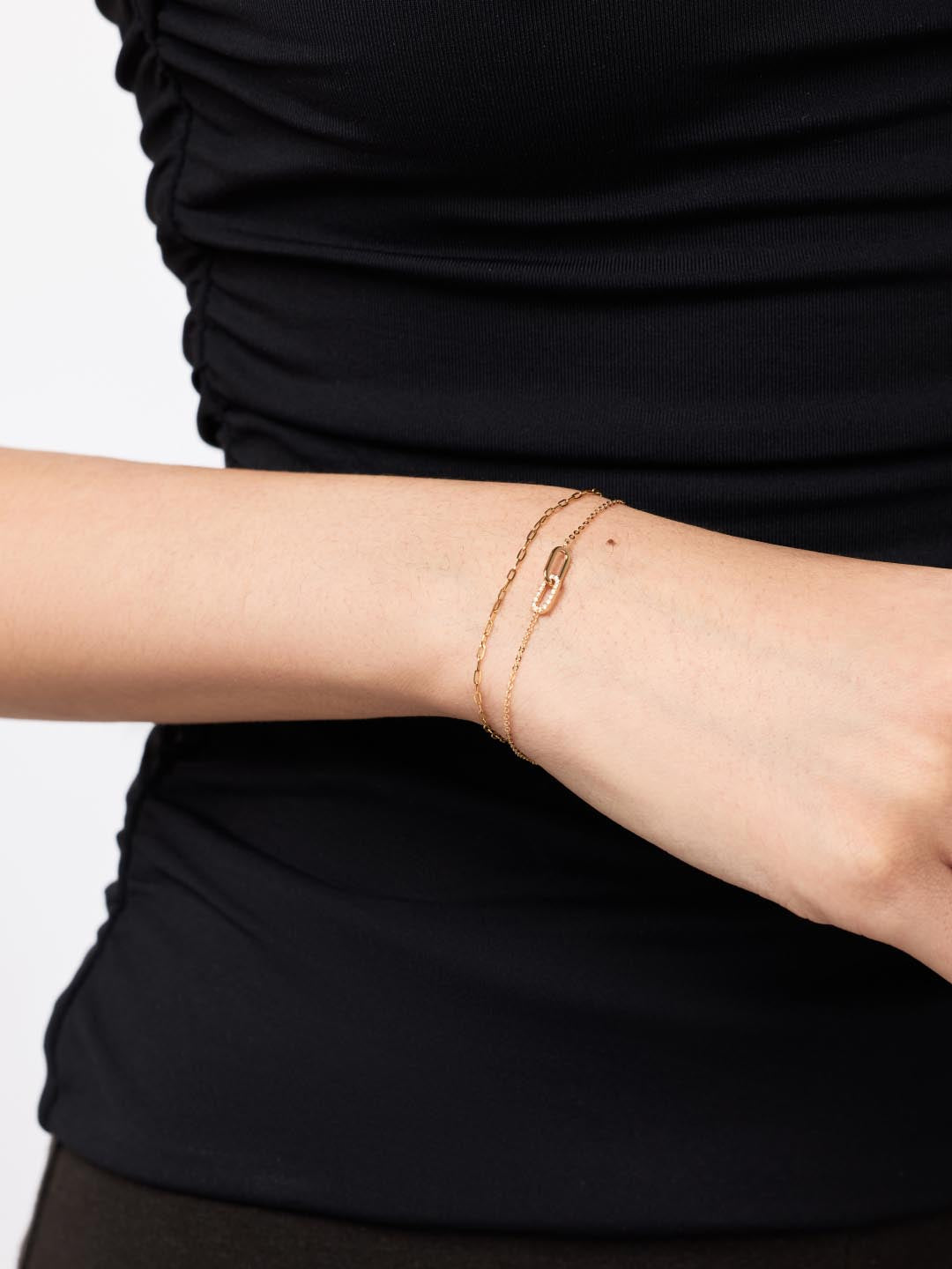 Gold Bracelet - Gold Twisted Link Bracelet