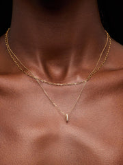 Solid Yellow Gold - Diamond Aurora Necklace