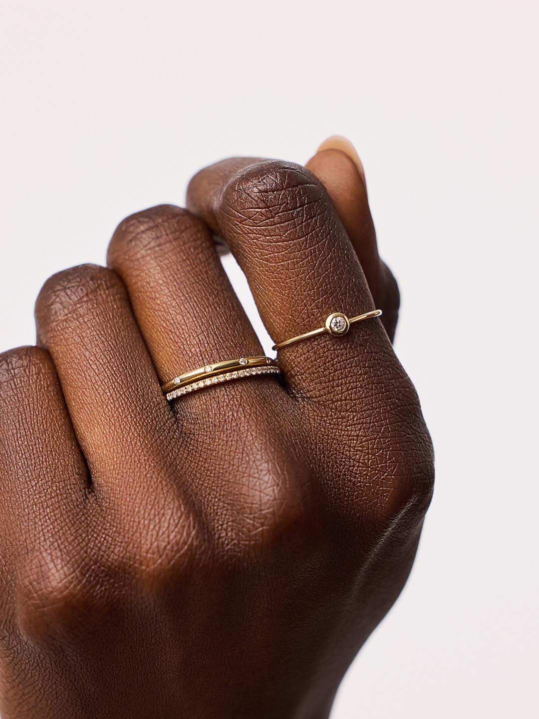 Gold Band Ring - Mini Diamond Ring