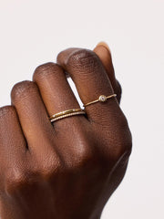 Gold Band Ring - Mini Diamond Ring